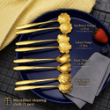 ANUSHRE 8 golden spoon Steel Dessert Spoon