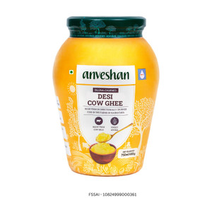 anveshan bilona-churned a2 ghee mason jar 750 ml