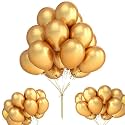 Pack of 100 Golden Latex Metallic HD Balloons 10" Inch Best for Happy Birthday Party Supplies, Theme Party Decoration, Anniversary, Wedding