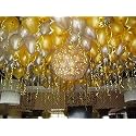 Pack of 100 Golden, Silver Latex Metallic HD Balloons 10" Inch Best for Happy Birthday Party Supplies, Theme Party Decoration, Anniversary, Wedding