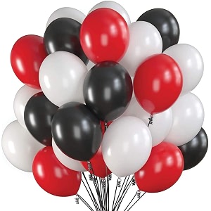 pack of 100 red white black latex metallic hd balloons 1034 inch best for happy birthday party supplies theme party decoration anniversary wedding