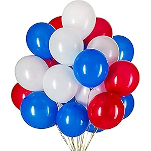 pack of 100 red white blue latex metallic hd balloons 1034 inch best for happy birthday party supplies theme party decoration anniversary wedding