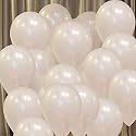 Pack of 100 White Latex Metallic HD Balloons 10" Inch Best for Happy Birthday Party Supplies, Theme Party Decoration, Anniversary, Wedding