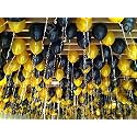 Pack of 100 Yellow, Black Latex Metallic HD Balloons 10" Inch Best for Happy Birthday Party Supplies, Theme Party Decoration, Anniversary, Wedding
