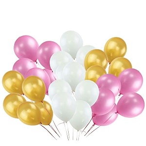 pack of 150 golden white pink latex metallic hd balloons 1034 inch best for happy birthday party supplies theme party decoration anniversary wedding