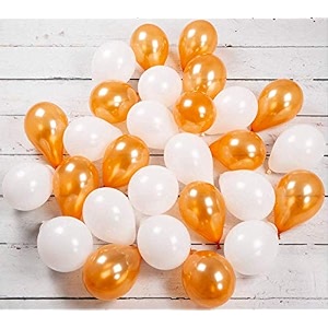 pack of 150 orange white latex metallic hd balloons 1034 inch best for happy birthday party supplies theme party decoration anniversary wedding