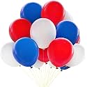 Pack of 150 Red, White, Blue Latex Metallic HD Balloons 10" Inch Best for Happy Birthday Party Supplies, Theme Party Decoration, Anniversary, Wedding