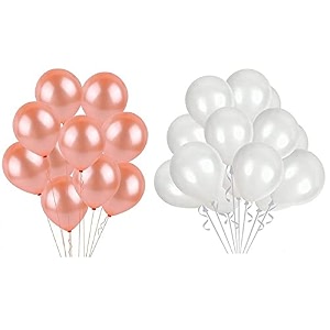pack of 150 rosegold white latex metallic hd balloons 1034 inch best for happy birthday party supplies theme party decoration anniversary wedding