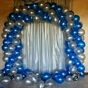 Pack of 150 Silver, Blue Latex Metallic HD Balloons 10" Inch Best for Happy Birthday Party Supplies, Theme Party Decoration, Anniversary, Wedding