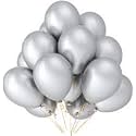 Pack of 150 Silver Latex Metallic HD Balloons 10" Inch Best for Happy Birthday Party Supplies, Theme Party Decoration, Anniversary, Wedding
