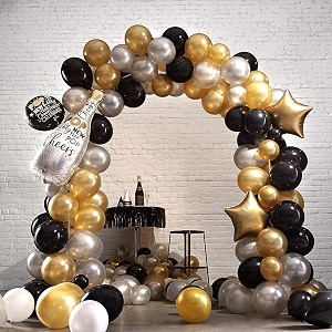 pack of 200 golden black latex metallic hd balloons 1034 inch best for happy birthday party supplies theme party decoration anniversary wedding