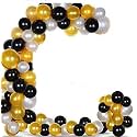 Pack of 200 Golden, Silver, Black Latex Metallic HD Balloons 10" Inch Best for Happy Birthday Party Supplies, Theme Party Decoration, Anniversary, Wedding