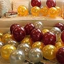 Pack of 200 Golden, Silver, Brown Latex Metallic HD Balloons 10" Inch Best for Happy Birthday Party Supplies, Theme Party Decoration, Anniversary, Wedding
