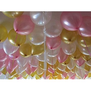 pack of 200 golden white pink latex metallic hd balloons 1034 inch best for happy birthday party supplies theme party decoration anniversary wedding