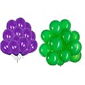 Pack of 200 Purple, Green Latex Metallic HD Balloons 10" Inch Best for Happy Birthday Party Supplies, Theme Party Decoration, Anniversary, Wedding