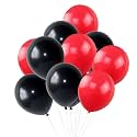 Pack of 200 Red, Black Latex Metallic HD Balloons 10" Inch Best for Happy Birthday Party Supplies, Theme Party Decoration, Anniversary, Wedding
