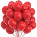 Pack of 200 Red Latex Metallic HD Balloons 10" Inch Best for Happy Birthday Party Supplies, Theme Party Decoration, Anniversary, Wedding