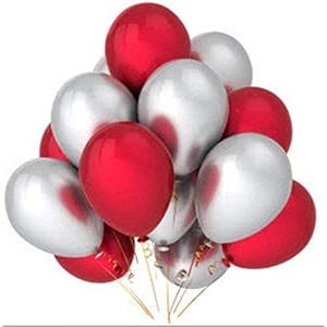pack of 200 red silver latex metallic hd balloons 1034 inch best for happy birthday party supplies theme party decoration anniversary wedding