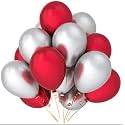 Pack of 200 Red, Silver Latex Metallic HD Balloons 10" Inch Best for Happy Birthday Party Supplies, Theme Party Decoration, Anniversary, Wedding