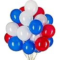 Pack of 200 Red, White, Blue Latex Metallic HD Balloons 10" Inch Best for Happy Birthday Party Supplies, Theme Party Decoration, Anniversary, Wedding