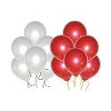 Pack of 200 Red, White Latex Metallic HD Balloons 10" Inch Best for Happy Birthday Party Supplies, Theme Party Decoration, Anniversary, Wedding