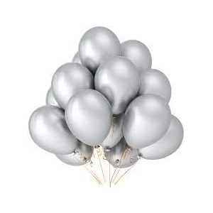 pack of 200 silver latex metallic hd balloons 1034 inch best for happy birthday party supplies theme party decoration anniversary wedding