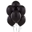 Pack of 25 Black Latex Metallic HD Balloons 10" Inch Best for Happy Birthday Party Supplies, Theme Party Decoration, Anniversary, Wedding
