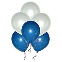 Pack of 25 Blue, White Latex Metallic HD Balloons 10" Inch Best for Happy Birthday Party Supplies, Theme Party Decoration, Anniversary, Wedding