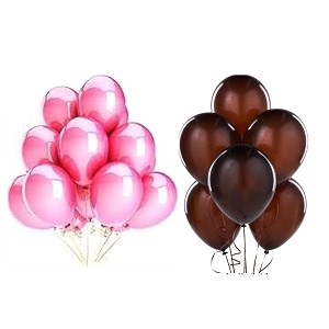pack of 25 brown pink latex metallic hd balloons 1034 inch best for happy birthday party supplies theme party decoration anniversary wedding