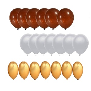 pack of 25 golden silver brown latex metallic hd balloons 1034 inch best for happy birthday party supplies theme party decoration anniversary wedding