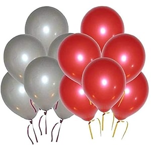 pack of 25 red silver latex metallic hd balloons 1034 inch best for happy birthday party supplies theme party decoration anniversary wedding
