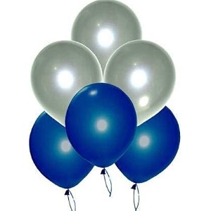 pack of 25 silver blue latex metallic hd balloons 1034 inch best for happy birthday party supplies theme party decoration anniversary wedding