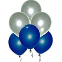 Pack of 25 Silver, Blue Latex Metallic HD Balloons 10" Inch Best for Happy Birthday Party Supplies, Theme Party Decoration, Anniversary, Wedding