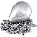 Pack of 25 Silver Latex Metallic HD Balloons 10" Inch Best for Happy Birthday Party Supplies, Theme Party Decoration, Anniversary, Wedding