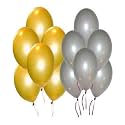 Pack of 250 Golden, Silver Latex Metallic HD Balloons 10" Inch Best for Happy Birthday Party Supplies, Theme Party Decoration, Anniversary, Wedding