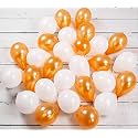Pack of 250 Orange, White Latex Metallic HD Balloons 10" Inch Best for Happy Birthday Party Supplies, Theme Party Decoration, Anniversary, Wedding