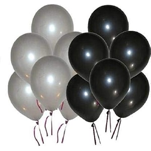pack of 250 silver black latex metallic hd balloons 1034 inch best for happy birthday party supplies theme party decoration anniversary wedding