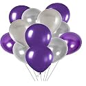 Pack of 250 Silver, Purple Latex Metallic HD Balloons 10" Inch Best for Happy Birthday Party Supplies, Theme Party Decoration, Anniversary, Wedding