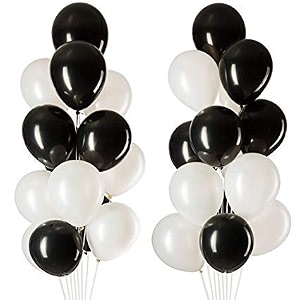 pack of 250 white black latex metallic hd balloons 1034 inch best for happy birthday party supplies theme party decoration anniversary wedding