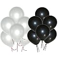 Pack of 250 White, Black Latex Metallic HD Balloons 10" Inch Best for Happy Birthday Party Supplies, Theme Party Decoration, Anniversary, Wedding