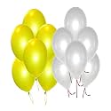Pack of 250 Yellow, White Latex Metallic HD Balloons 10" Inch Best for Happy Birthday Party Supplies, Theme Party Decoration, Anniversary, Wedding