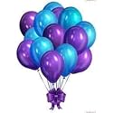 Pack of 30 Purple, Blue Latex Metallic HD Balloons 10" Inch Best for Happy Birthday Party Supplies, Theme Party Decoration, Anniversary, Wedding