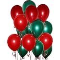 Pack of 30 Red, Green Latex Metallic HD Balloons 10" Inch Best for Happy Birthday Party Supplies, Theme Party Decoration, Anniversary, Wedding