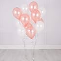 Pack of 30 Rosegold, White Latex Metallic HD Balloons 10" Inch Best for Happy Birthday Party Supplies, Theme Party Decoration, Anniversary, Wedding