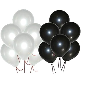 pack of 30 white black latex metallic hd balloons 1034 inch best for happy birthday party supplies theme party decoration anniversary wedding