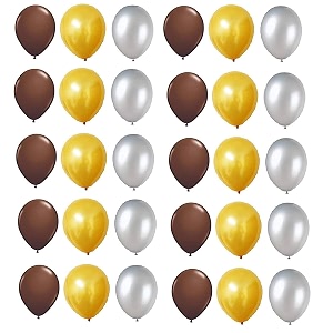 pack of 40 golden silver brown latex metallic hd balloons 1034 inch best for happy birthday party supplies theme party decoration anniversary wedding
