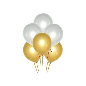 pack of 40 golden white latex metallic hd balloons 1034 inch best for happy birthday party supplies theme party decoration anniversary wedding
