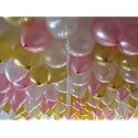 Pack of 40 Golden, White, Pink Latex Metallic HD Balloons 10" Inch Best for Happy Birthday Party Supplies, Theme Party Decoration, Anniversary, Wedding