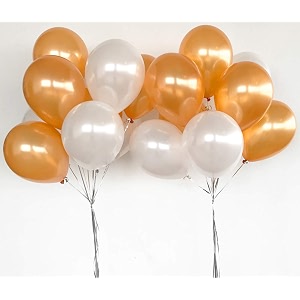 pack of 40 orange white latex metallic hd balloons 1034 inch best for happy birthday party supplies theme party decoration anniversary wedding