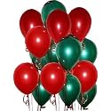 Pack of 40 Red, Green Latex Metallic HD Balloons 10" Inch Best for Happy Birthday Party Supplies, Theme Party Decoration, Anniversary, Wedding